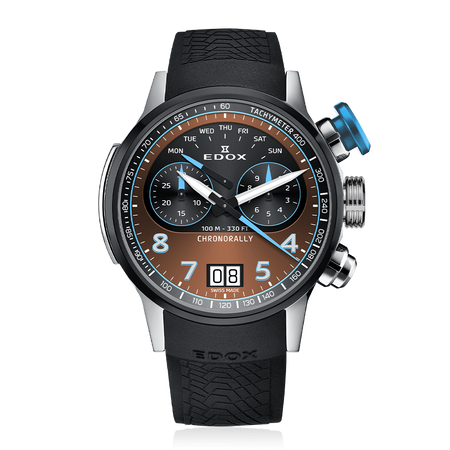 ZEGAREK EDOX Chronorally Chronograph 38003-TINBU-BRNBU