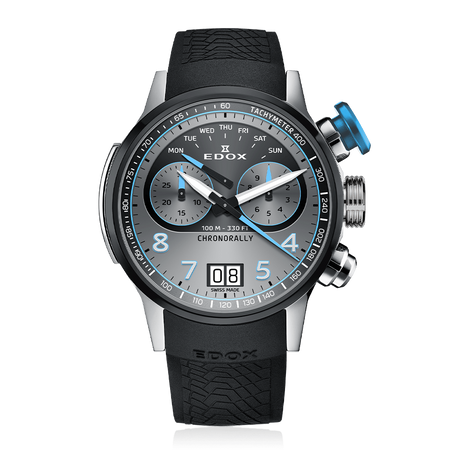ZEGAREK EDOX Chronorally Chronograph 38003-TINBU-GNBU