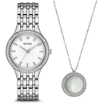 ZEGAREK DAMSKI BULOVA 96X146 SWAROVSKI CRYSTAL SILVER SUPER SLIM