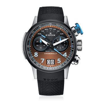 ZEGAREK EDOX Chronorally Chronograph 38003-TINBU-BRNBU